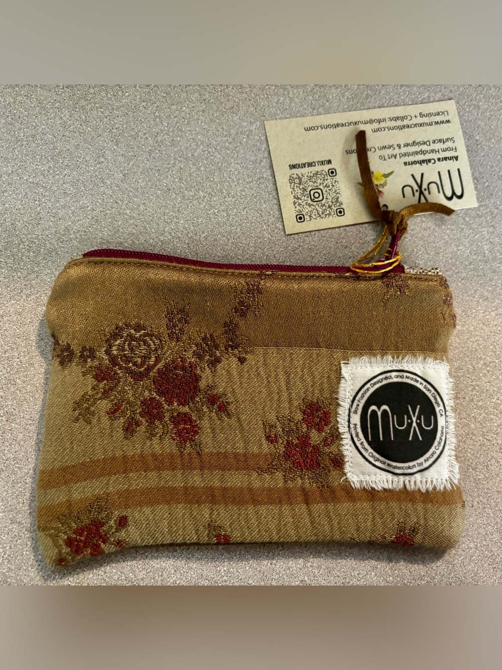 Handmade Hummingbird Zipper Pouch - Picture 2 of 3